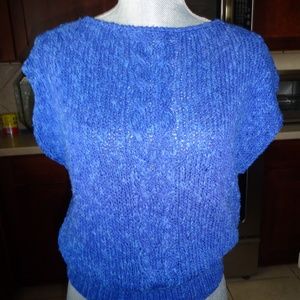 Liz Claiborne Vintage Sleeveless Blue Sweater Sz L